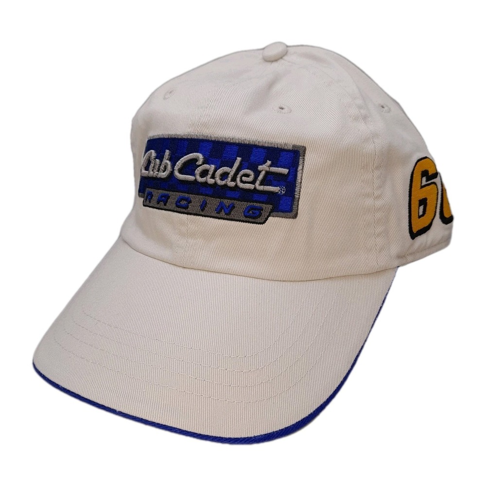 Cub Cadet Racing Hat Cap White Blue Strapback 66 Brewco Motorsports Mens NEW